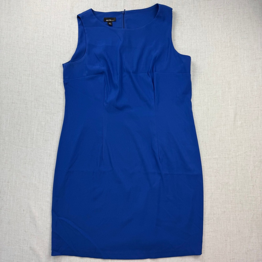 ALYX Sheath Dress Women 18 Cobalt Blue Sleeveless Tailored Business Professional